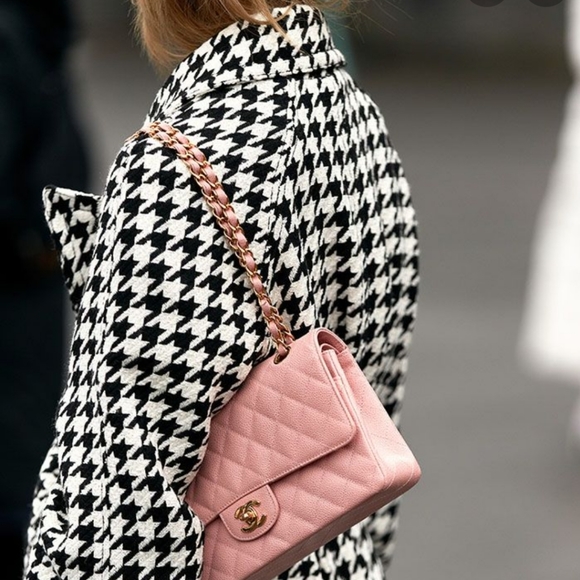 Wool Dereon Jacket Black White Houndstooth Checkered Cropped Bomber L